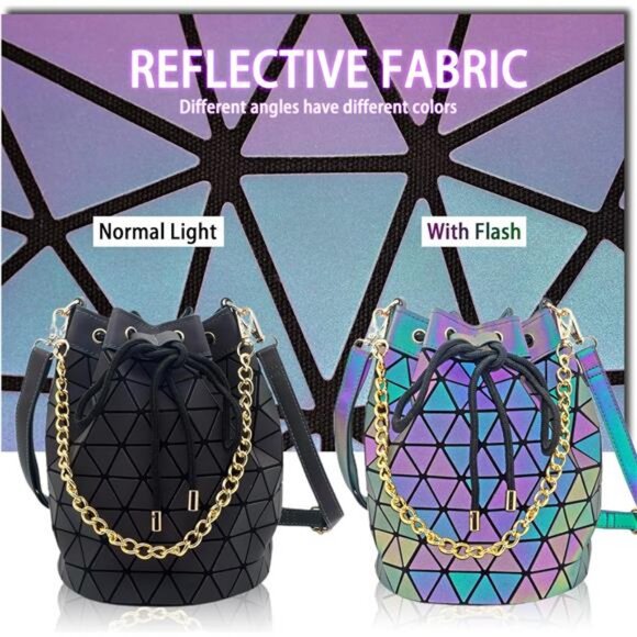 Geometry Luminous Purse Geometrical Bags and Holographic Crossbody Bag - Picture 2 of 7